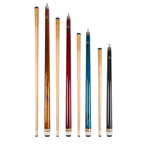 ASKA Short Pool Cue Sets, Canadian Maple Billiard Cue Sticks, 13mm Tip, 5/16x18 Joint, Multi-Set Options for Home & Game Rooms - style: Set of 4 Cues, LCSN4