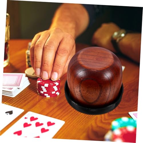 LIOOBO 1set Professional Dice Cup Set Cover and Dice Compact for Parties and Games Lightweight Wooden Design for Indoor and Outdoor Activities
