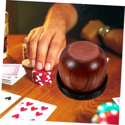 LIOOBO 1set Professional Dice Cup Set Cover and Dice Compact for Parties and Games Lightweight Wooden Design for Indoor and Outdoor Activities