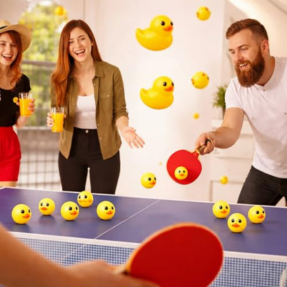 Soulchen 24 Pcs Table Tennis Balls Plastic Novelty Table Tennis Stress Props 40 mm for Party Playing Beach Decor Beer Game Party Favors - style: Duck
