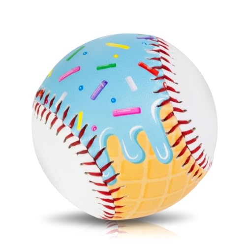 Baseballs PVC 9in Practice Baseball for Training Hitting Lifestyle Decor Ideal Personalized Inspired Gifts for Players Coaches Moms - color: Blue Drip