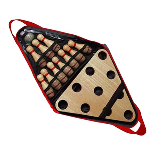 Shuffleboard Bowling Pin Set with 10 Pins and Ball for Family Birthday Gifts