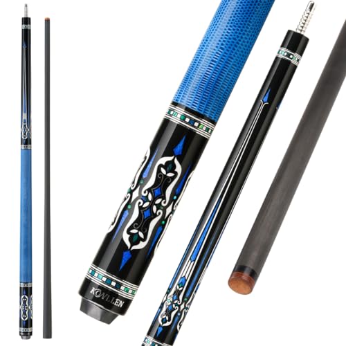KONLLEN Carbon Fiber Pool Cue Stick 58-inch Professional Pool Sticks for Adults Full Carbon Technology Low Deflection Pool Cue Billiard Cues with 12.5mm Tip (Easy to Control, Pro Taper, Ultra-Smooth) - color: AMG-2F-blue