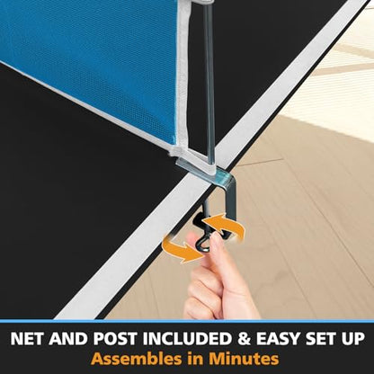 Ping Pong Table Top for Billiard Table, 7FT/8FT/8.5FT/9FT Foldable Table Tennis Table Topper for Pool Table, Indoor Outdoor Table Tennis Conversion Top w/Net & Premium Foam Padding (Black, 8.5x4.7 FT)