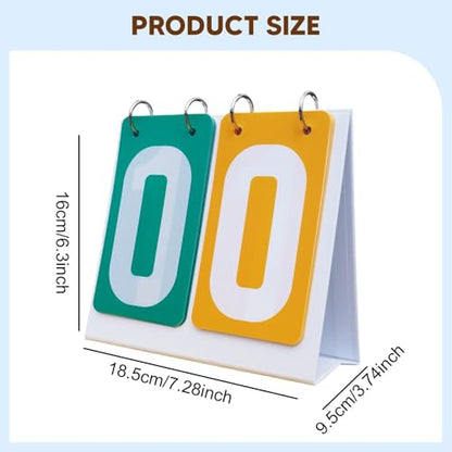 SM SunniMix Sports Scoreboard Manual Flip Score Flipper Tabletop Portable Score Counter PVC Material Lightweight Suitable for Basketball Volleyball Table Tennis