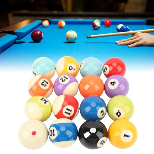 Billiard Balls Complete 16 Ball Set, Billiard Pool Balls, Professional Regulation Size Billiards Pool Balls Set, Resin High Friction Prevention, Pool Table Accessories
