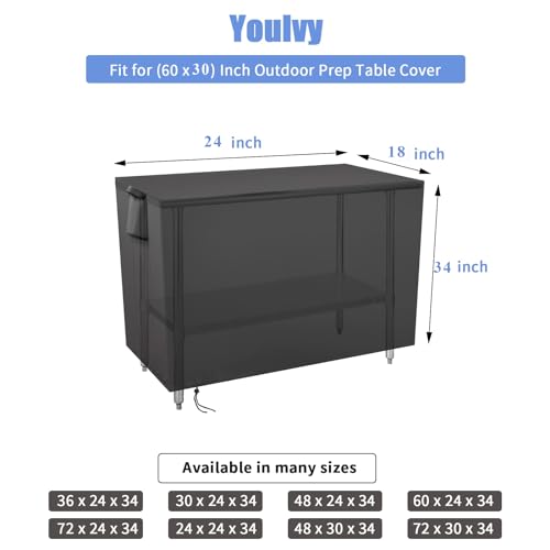 Outdoor Prep Table Cover 24 Inch, Waterproof Fadeproof UV Resistant Patio Stainless Steel Metal BBQ Table Cover All Season Protection for Outdoor Table 500D - 24 X 18 X 34 Inch - size: 24" x 18" x 34"