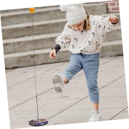 BESPORTBLE Elastic Shaft Table Tennis Trainer for Home Indoor Outdoor Use Stainless Steel Base with Pong Balls Portable Pong Practice Device for Family Training