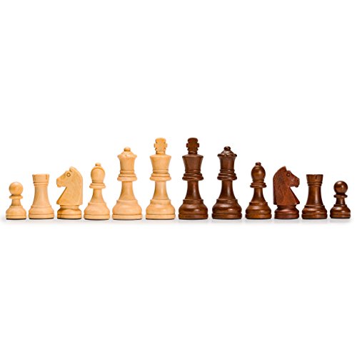 Husaria Staunton Tournament No. 5 Chessmen with 2 Extra Queens and Wooden Box, 3.5-inch Kings - color: Walnut