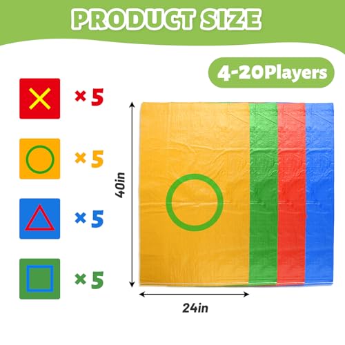 Potato Sack Race Bags, Easter Sack Race Bags for Adults and Kids Outdoor Games Backyard Games Party Birthday Games Carnival Field Day Lawn Family Reunion Games - color: 20 Pieces - 4 Colors