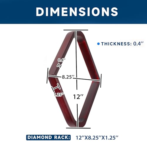 GSE Games & Sports Expert Solid Wood Billiard 8-Ball Triangle / 9-Ball Diamond Pool Ball Racks for 2-1/4" Pool Balls, Pool Table Accessories - color: Mahogany, style: 9-Ball Diamond Rack