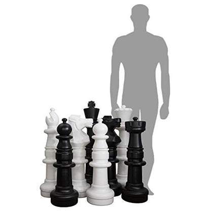 MEGACHESS Giant Chess Set - 37 Inch Tall King with Giant Checkers Set and Giant Quick Fold Chess Mat