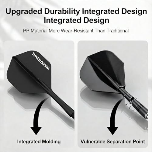 Integrated Dart Flights,All in One Dart Flights and Stems for Unbreakable Use,Universal 2BA Fit for Instant Setup,PP Material Integrated Dart Flights and shafts for Stability - style: 3 Pack