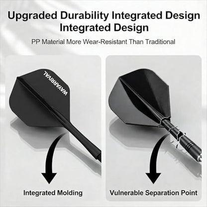 Integrated Dart Flights,All in One Dart Flights and Stems for Unbreakable Use,Universal 2BA Fit for Instant Setup,PP Material Integrated Dart Flights and shafts for Stability - style: 3 Pack