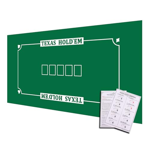 GSE Games & Sports Expert 36" x 72" Casino Layout Felt, Professional Casino Tabletop Mat for Parties, Casino Poker Game Night - style: Texas Hold'em Poker