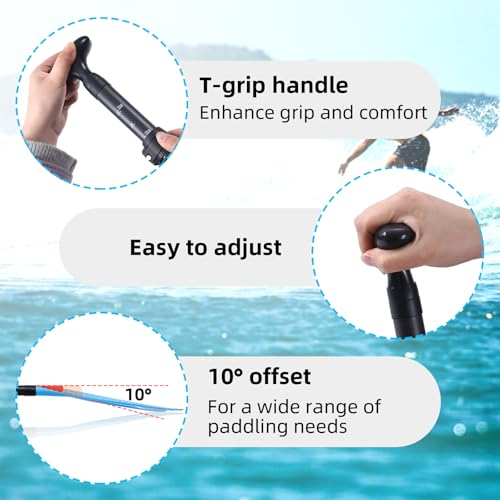 LEDONNE Carbon SUP Paddles 3 Piece Adjustable Stand Up Paddle Board Paddles Lightweight Carbon Fiber Shaft Floating Portable Paddle Oar, Blue