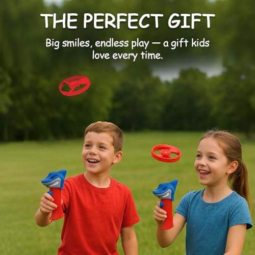 Spinz Night T-Rex Flying Disc Launcher, Light Up Propeller Outdoor Toy with Dinosaur Head and 2 Spinning Discs, Flies Over 30 Ft, 5+ Years - size: T-Rex