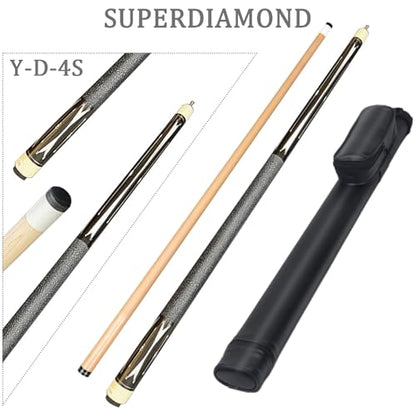 SUPERDIAMOND Pool Cue Stick Set Billiard Cue Sticks with Hard Case, 2-Pieces 58" Pool Table Sticks, 12.5 mm Tip Pool Queue,Pool Stick Set for Home Recreation, Billiards Clubs, Training - style: Billiard Cue Sticks-YMX-Y-D-4S