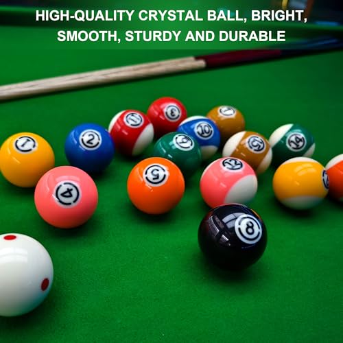 HMQQ Billiard Balls Set 2-1/4" Regulation Size Pool Table Balls for Replacement (16 Resin Balls) - style: 8A 2-1/4" pool ball