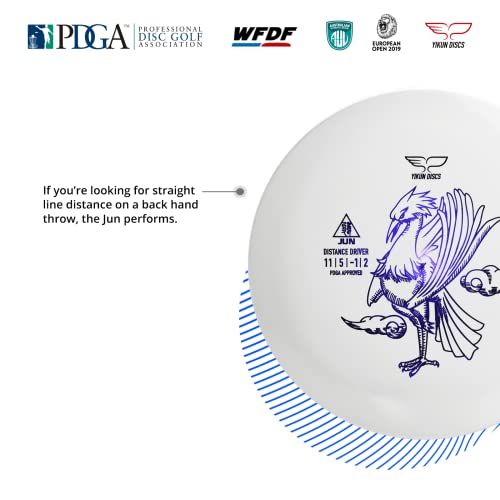 Yikun Disc Golf Driver | Professional PDGA Approved Golf | Phoenix Star Distance Driver | 165-175g | Fairway Golf Disc Perfect for Outdoor Games and Competition - color: white and blue