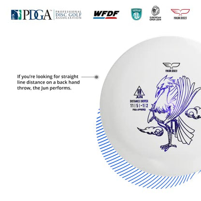 Yikun Disc Golf Driver | Professional PDGA Approved Golf | Phoenix Star Distance Driver | 165-175g | Fairway Golf Disc Perfect for Outdoor Games and Competition - color: white and blue