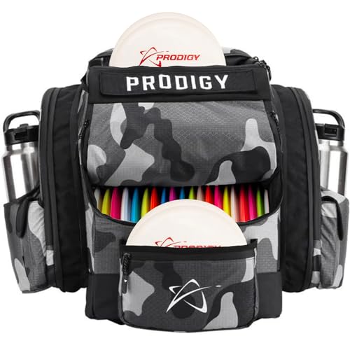 Prodigy Disc BP-1 V3 Disc Golf Backpack | Backpack Storage with 30+ Disc Capacity | Disc Golf Backpack Bag | Tear & Water Resistant | Golf Accessories for Men | Large Golf Disc Bags - color: Gray Camo