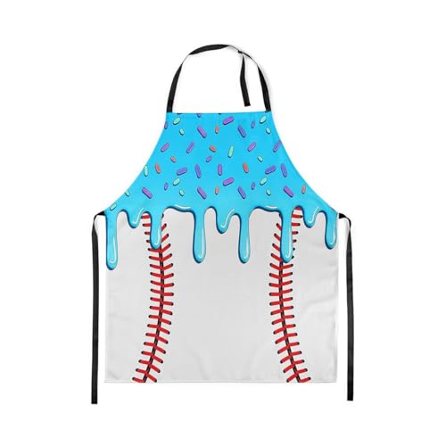 Castle Fairy Ice Cream Drip Baseball Kids Kitchen Apron - color: Blue