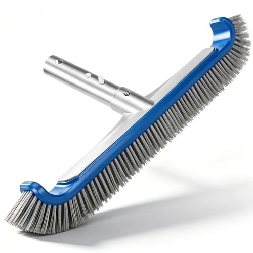Pool Brush Head, Heavy Duty Scrub Brush with Upgraded Premium Nylon Bristles and Reinforced Aluminium Back for Cleaning Inground/Above Ground Swimming Pool, Walls, Bath Tub, Tiles & Floors(Blue) - color: Ultra Blue