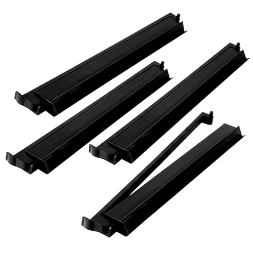 4 Pcs 18.7 Inch Dark Black Acrylic Mahjong Tile Racks with Pushers for Game Night American Mahjong Racks Tile Set for Mah Jong Lovers and Beginners - color: Dark Black
