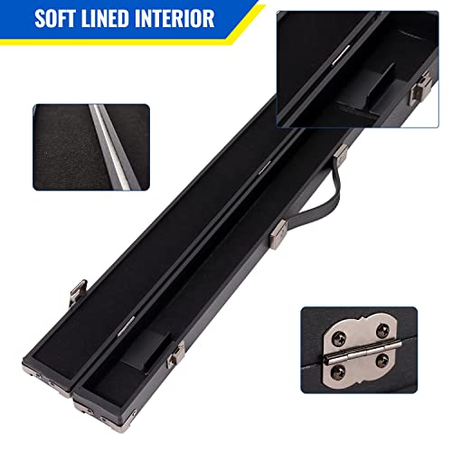 GSE Games & Sports Expert Billiard Pool Cue Stick Hard Box for 2-Piece Pool Cue Stick, Billiard Carrying Case Holds 1 Butt and 1 Shaft - color: Black