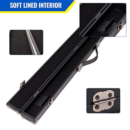 GSE Games & Sports Expert Billiard Pool Cue Stick Hard Box for 2-Piece Pool Cue Stick, Billiard Carrying Case Holds 1 Butt and 1 Shaft - color: Black