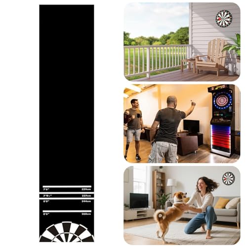 Dart Mat Dart Rug - Throw Line Mat, Anti Slip Darting Board Floor Matting, 300x34cm Shock Absorbing Pads | Indoor Outdoor Protection for Home Game Room Recreation Party Outdoor Pads Setup