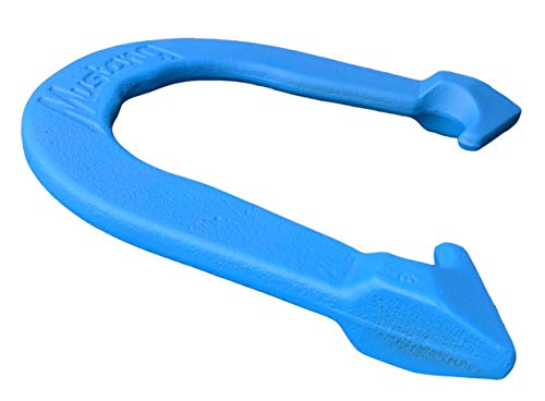 Mustang Professional Pitching Horseshoes- Made in The USA - color: Red & Blue- Complete Game Set (4 Horseshoes, 2 stakes & rule book)