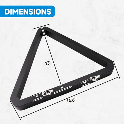 GSE Games & Sports Expert Deluxe Heavy Duty Solid Wood Billiard 8-Ball Triangle / 9-Ball Diamond Pool Ball Racks for 2-1/4" Pool Balls, Billiards Accessories - color: Black, style: 8-Ball Triangle Rack