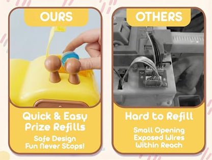 Claw Machine for Kids - Mini Arcade Game - Vending Machine - Candy Grabber Toys - Silent Mode, Lights, USB - Plush Toys & Easter Eggs, Surprise Stickers - Fun Gift for Kids, Boys & Girls (Giraffe) - style: Giraffe