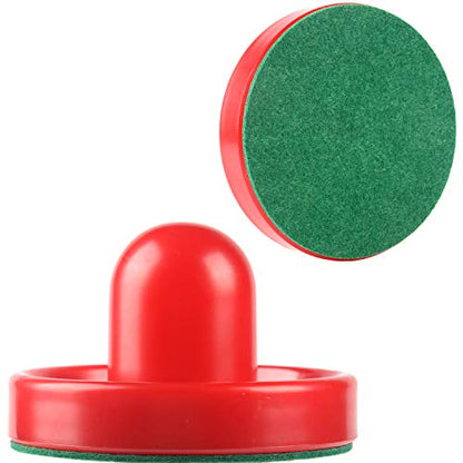 ONE250 Air Hockey Pushers and Red Air Hockey Pucks, Goal Handles Paddles Replacement Accessories for Game Tables (4 Striker, 4 Puck Pack) - color: Red
