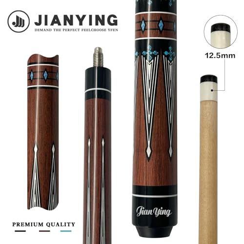 Professional Pool Cue 58" 10.5/12.5mm Tip Maple Shaft 1/2 Joint Ergonomic Grip Billiard Stick for Adults - color: PC28-12.5-SET