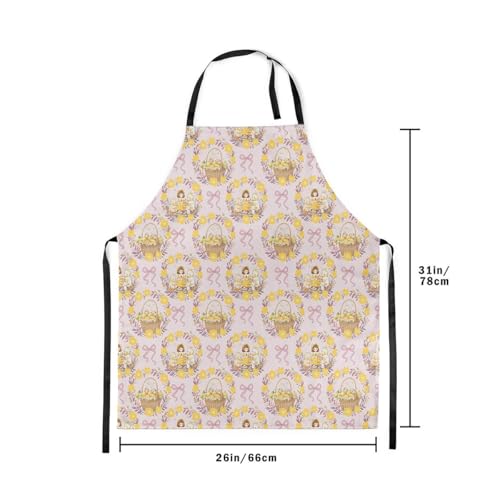 Castle Fairy Cute Rabbit Deer Kitchen Apron - color: Bow Pink Yellow