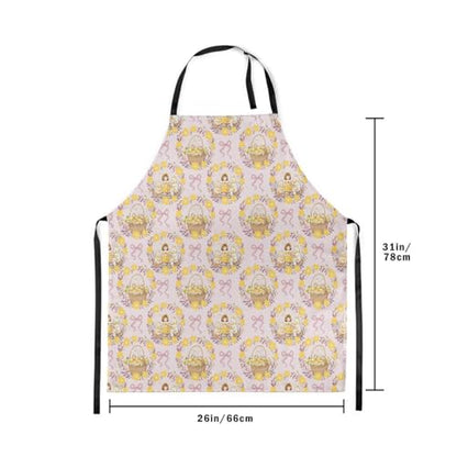 Castle Fairy Cute Rabbit Deer Kitchen Apron - color: Bow Pink Yellow
