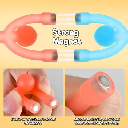 Magnetic Travel Toys for Toddlers Kids, Fidget Toys Airplane Car Travel Activities Essential,Road Trip ‌Sensory Toys Magnet People Men, Toys for 3 4 5 6 7 8 Year Old -10PCS - style: Translucent-10