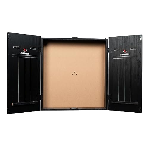 Ruthless | Dart Board Cabinet | Professional Heavy Duty Square Black Dartboard Storage