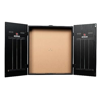 Ruthless | Dart Board Cabinet | Professional Heavy Duty Square Black Dartboard Storage