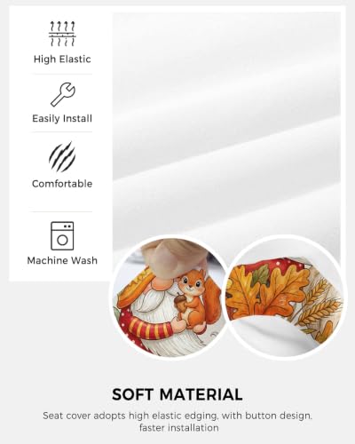 Savannan Office Chair Cover, Thanksgiving Pumpkin Dwarf Protective Stretch Elastic Universal Cover for Desk Task Chair,Computer Rotating Chair 1 Pcs Autumn Maple Leaves