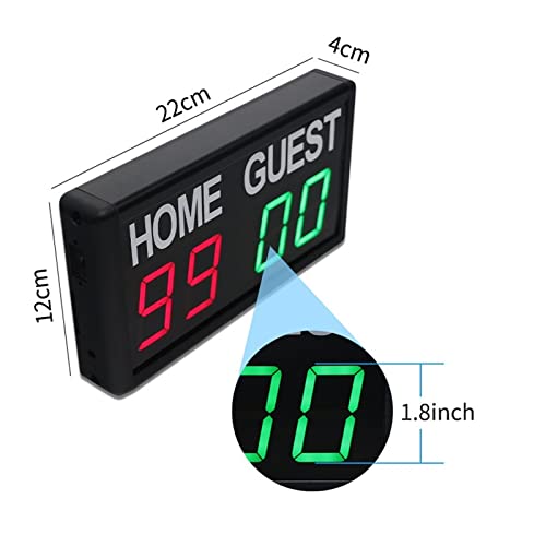 Digital Scoreboard, Powered Electronic Basketball Scoreboard With Buzzer, Portable Tabletop Digital Scoreboard With Remote, Wall-Mounted Professional Score Clock Score Keeper(Remote Control-1)