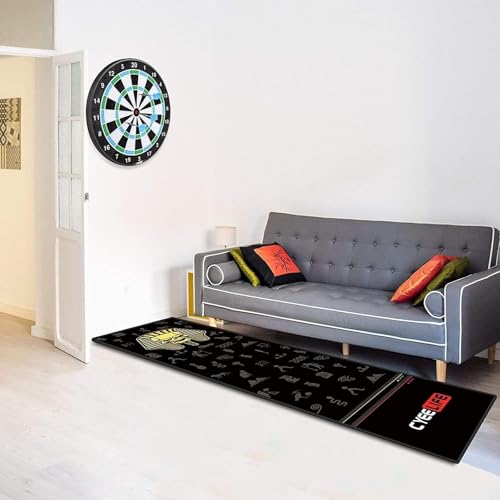 Dart Mat,with Throw Lines, Professional Rubber Dart Carpet, Non Slip Dart Floor Mat, 5mm Thickness Flooring Protector for Exercise Game