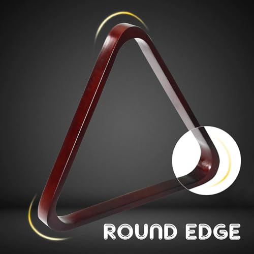 Solid Wood Pool Ball Rack Billiard Ball Triangle Rack, Pool Table Ball Holder Positioning Rack,2-1/4" Pool Ball Rack - color: Burgundy