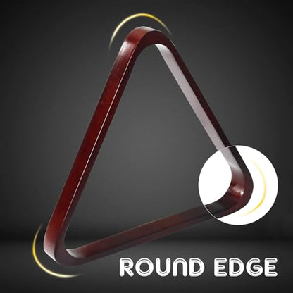 Solid Wood Pool Ball Rack Billiard Ball Triangle Rack, Pool Table Ball Holder Positioning Rack,2-1/4" Pool Ball Rack - color: Burgundy