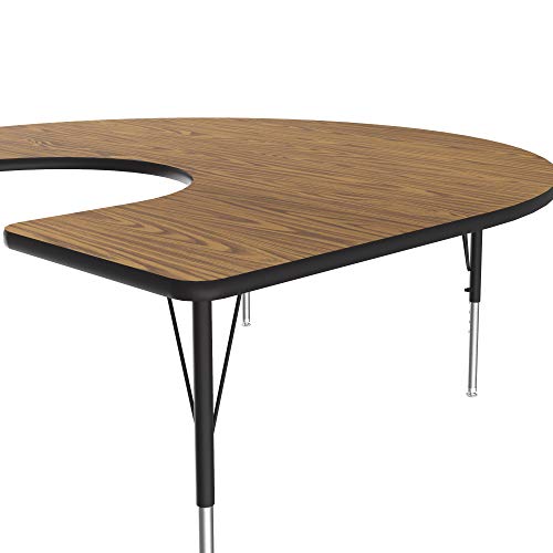 Correll A6066-HOR-06 Horseshoe Top Activity Table, Medium Oak - color: Medium Oak