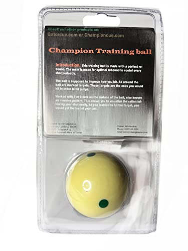 Champion 2-1/4" Billiard Practice Training Pool Cue Ball - color: 6 Green Dot