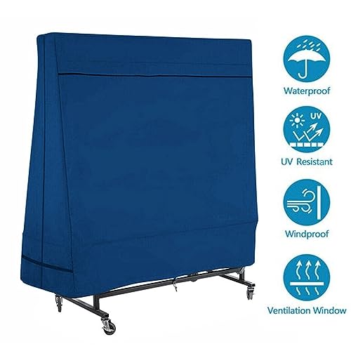 Ping Pong Table Cover, Waterproof Table Tennis Table Cover, with 2 Zippers, Waterproof Foldable Cover, for Outdoor and Indoor, Outdoor Table Tennis Cover, Dark Blue